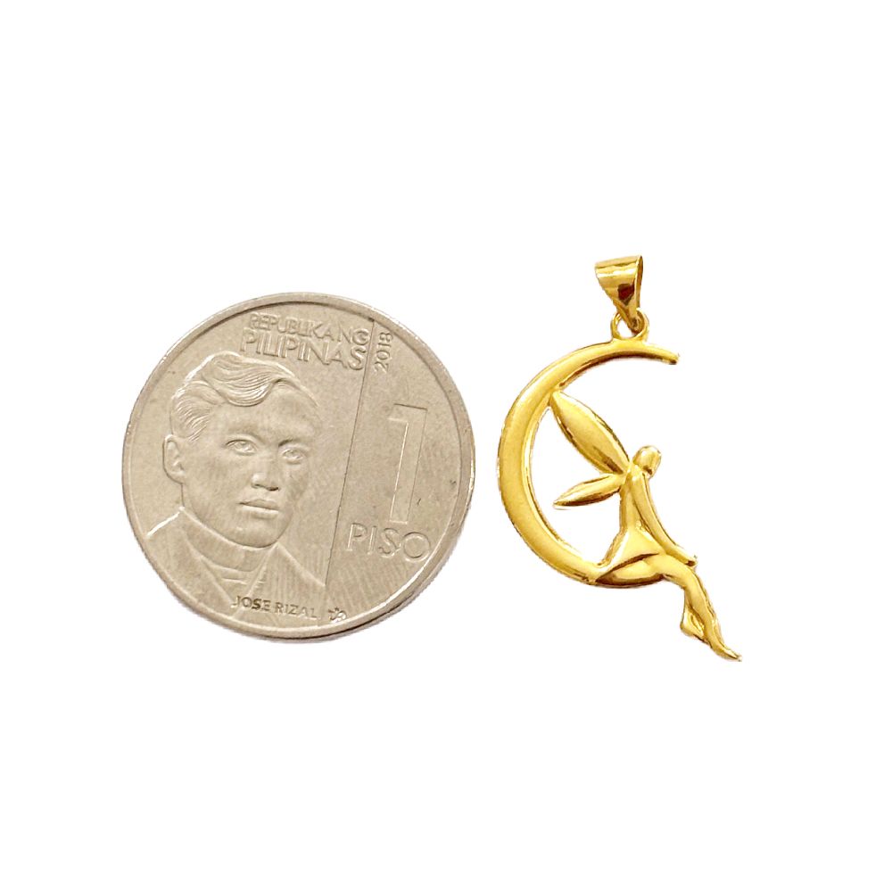 18k Saudi Gold Set Moon Fairy + Foxtail Chain 18”