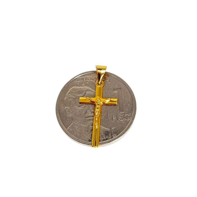 18k Saudi Gold Set Big Square Cross + Japan Style Chain V1 18”