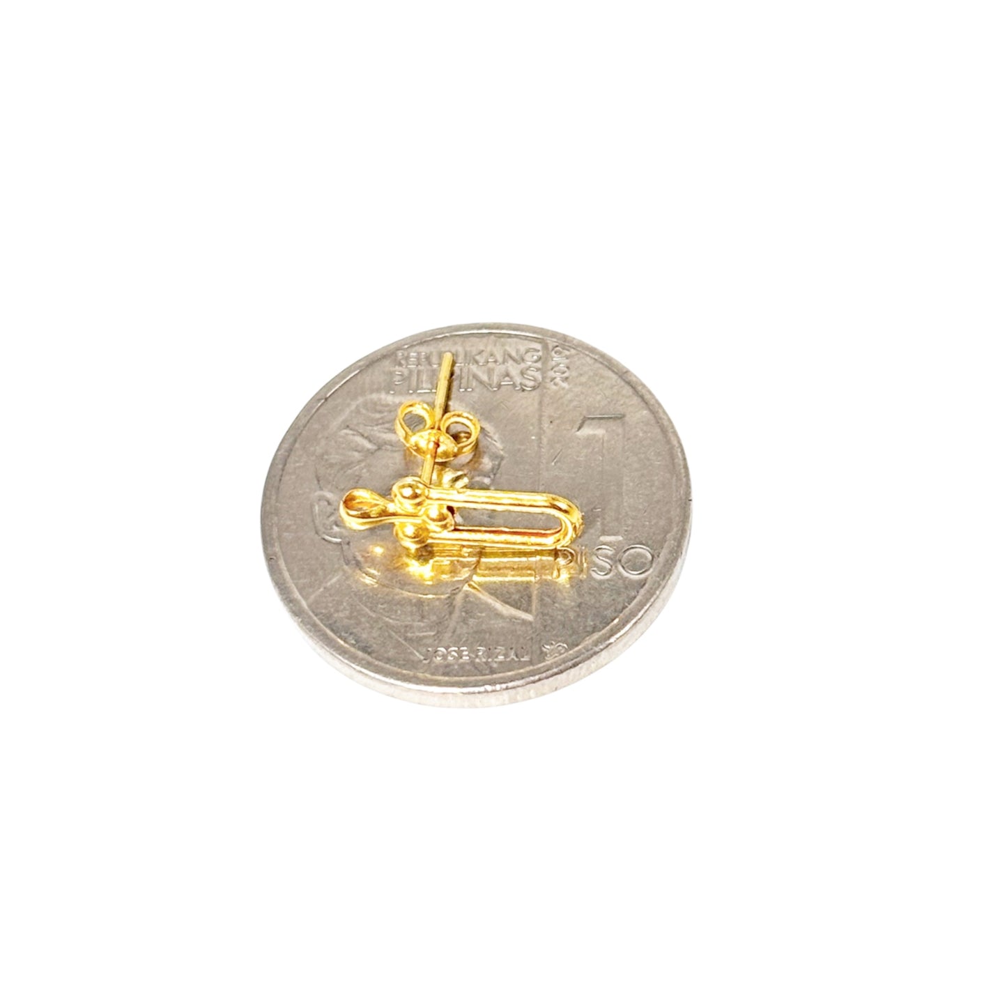 18k Saudi Gold U-Bar Earring V2