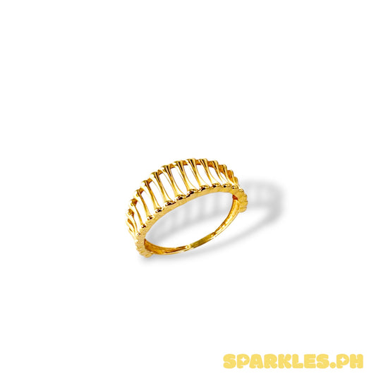 18k Saudi Gold V2 Bamboo Ring Makapal - 7