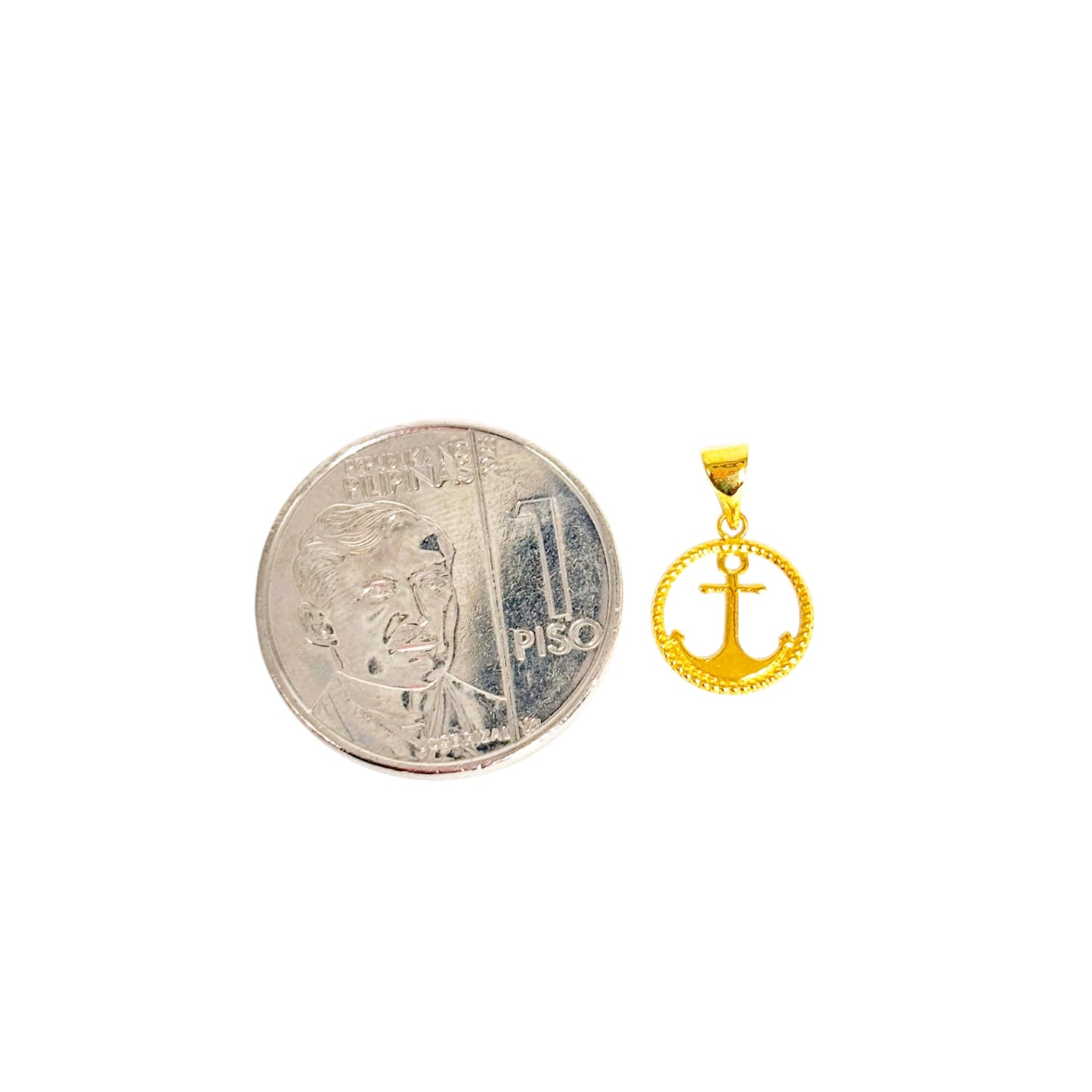 18k Saudi Gold Ankla Circle Pendant .15grams - SKU-OCZG8JGA