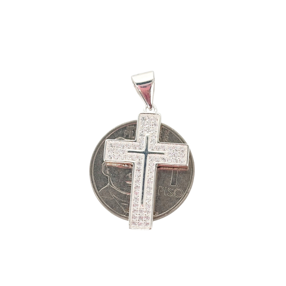 92.5 Sterling Silver - Moissanite Cross Pendant
