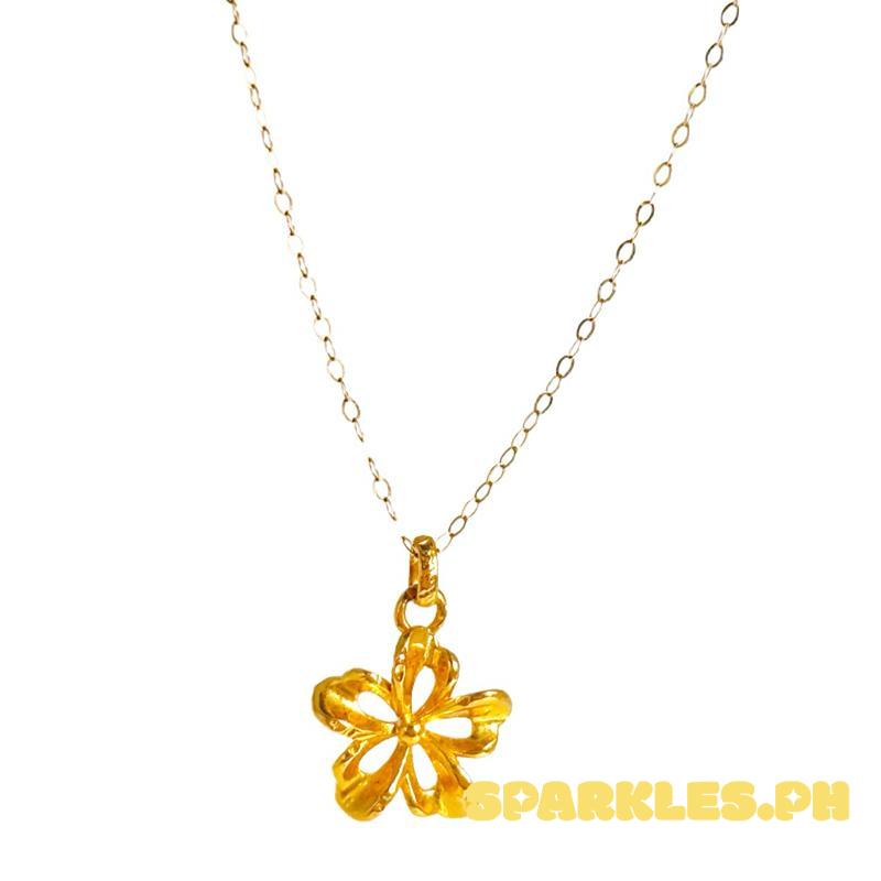 18k Saudi Gold Set AMPAW/HOLLOW FlowerStyle + Tauco Chain lv1