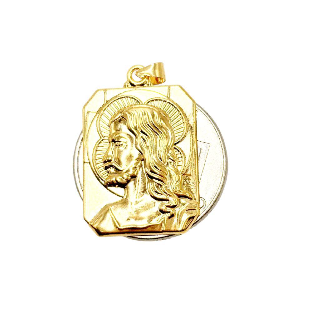 18k Saudi Gold Christ Pendant - SKU-FP908R4V