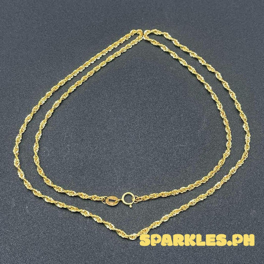 18k Saudi Gold Rope Chain Makapal Solid Pawnable 20'