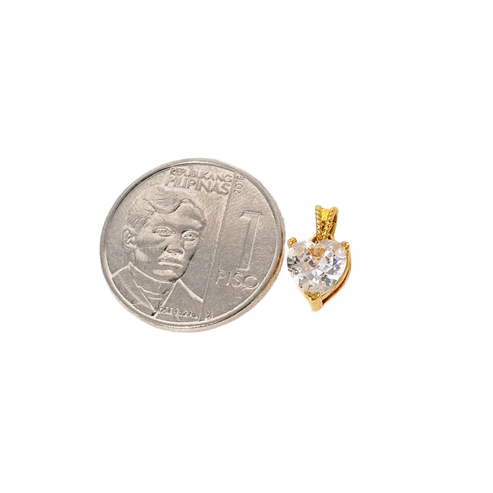 18k Saudi Gold Moissanite Heart Pendant Only