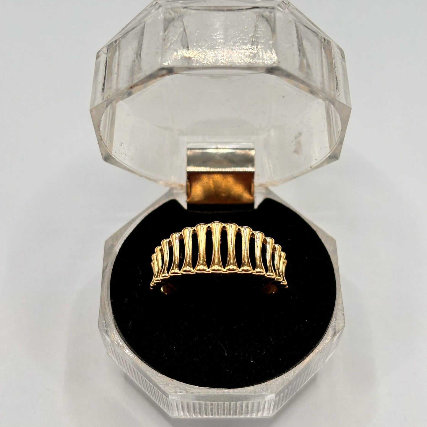 18k Saudi Gold V2 Bamboo Ring Makapal - SKU-PF5TSQCS