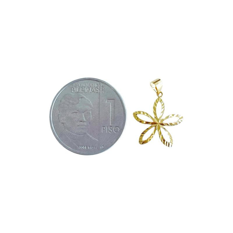 18k Saudi Gold Star Petal Pendant - SKU-41FPIG2P