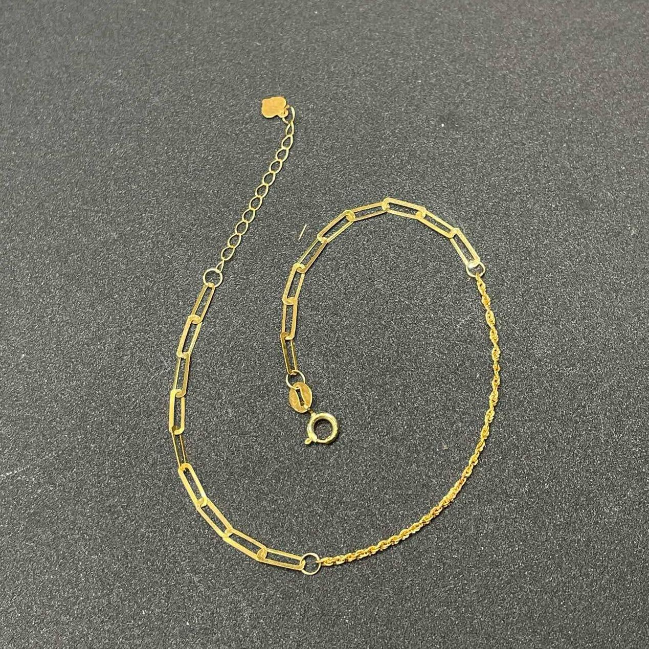 18k Saudi Gold French Rope Bracelet Solid Pawnable - SKU-MSEXUY1Q