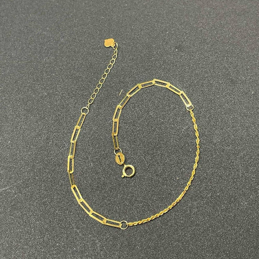 18k Saudi Gold French Rope Bracelet Solid Pawnable - SKU-MSEXUY1Q