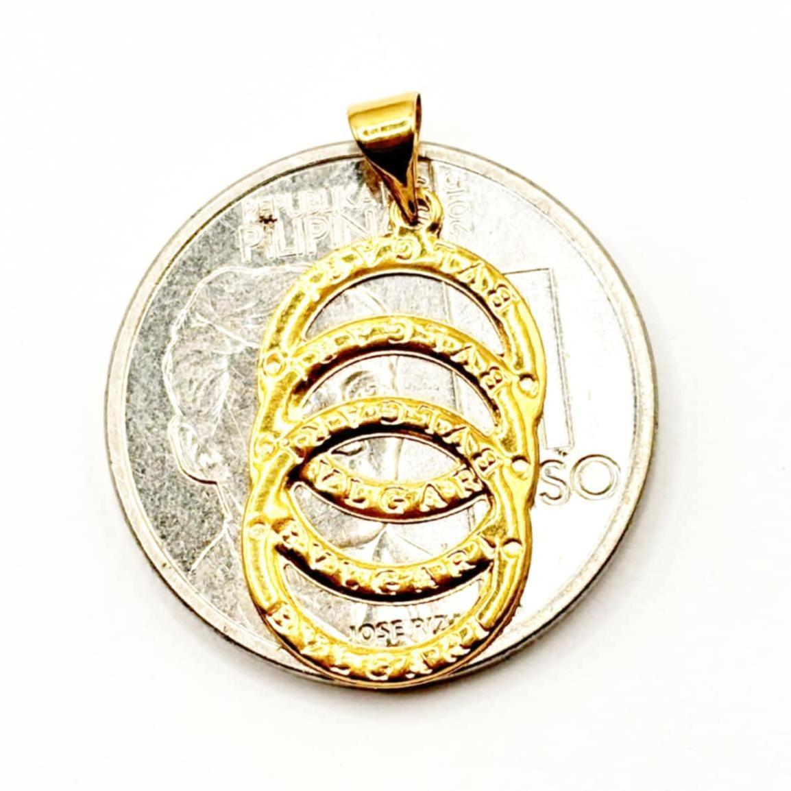 18k Saudi Gold Triple Loops Pendant - SKU-HERI8LNO