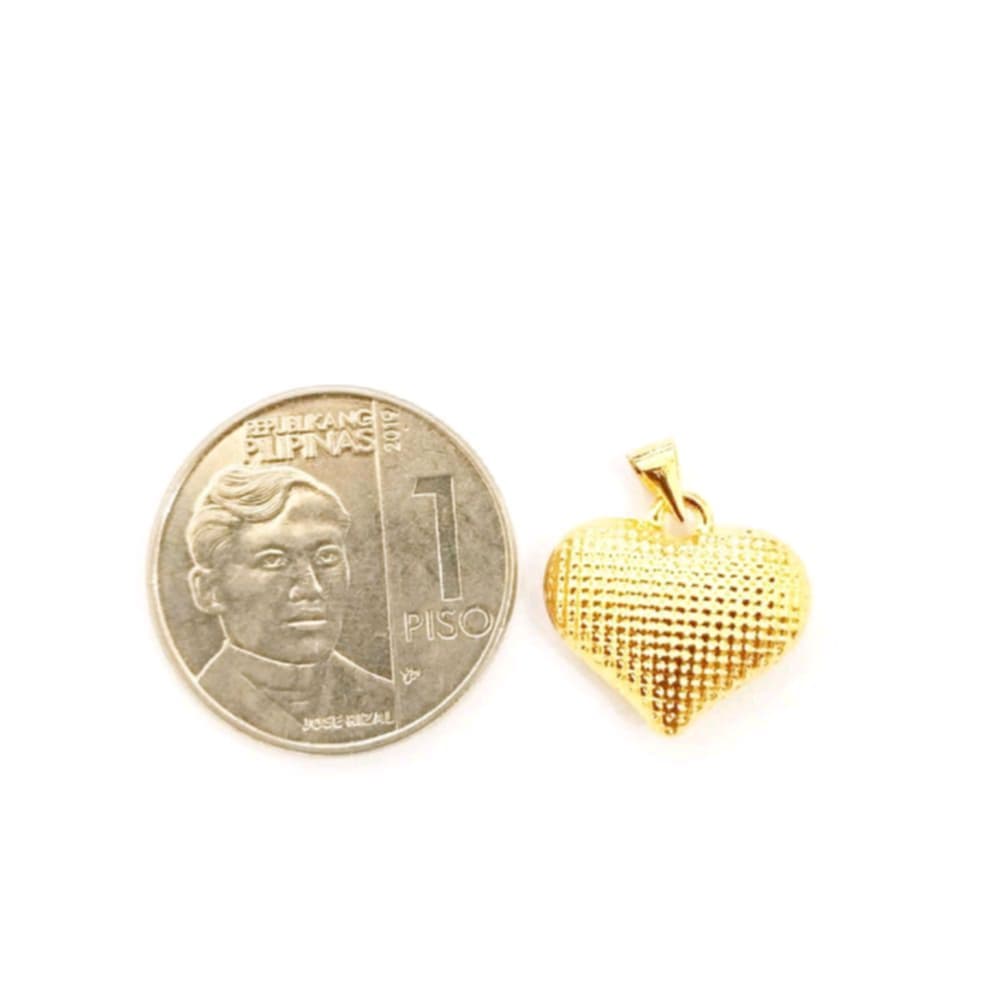 18k Saudi Gold Set Jumbo Dotted Heart + Micro Paperclip Makapal 22"