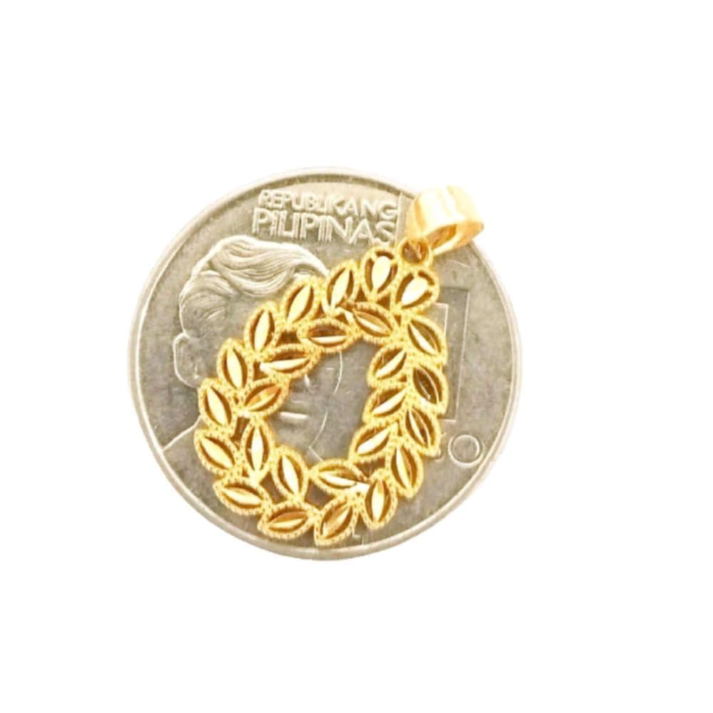 18k Saudi Gold Set Teardrop Leaf + Micro Paperclip Makapal 22"