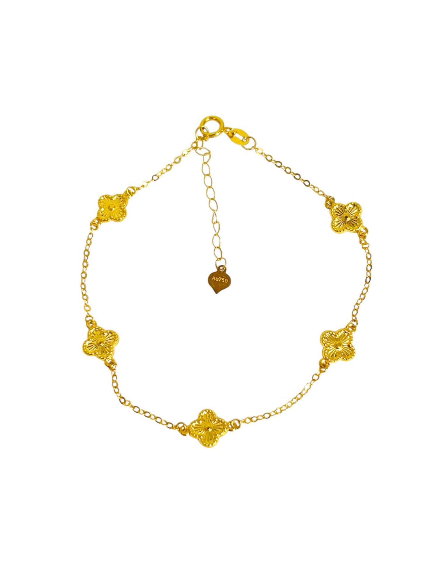 18k Saudi Gold Dazzling Flower Bracelet - SKU-NS2VTYUO