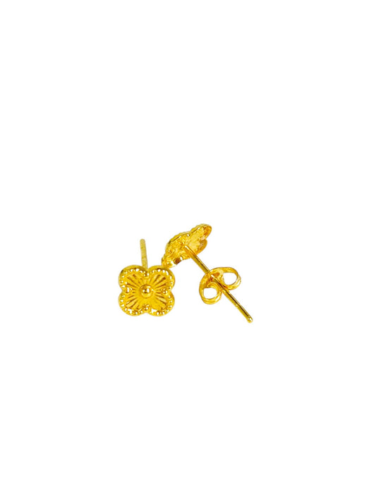 18k Saudi Gold Clover Stud Gold Pakaw