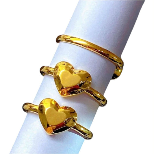 AMPAW/HOLLOW 18k Saudi Gold Plain Heart Ring