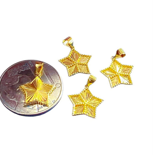 18k Saudi Gold Star Sinag Pendant