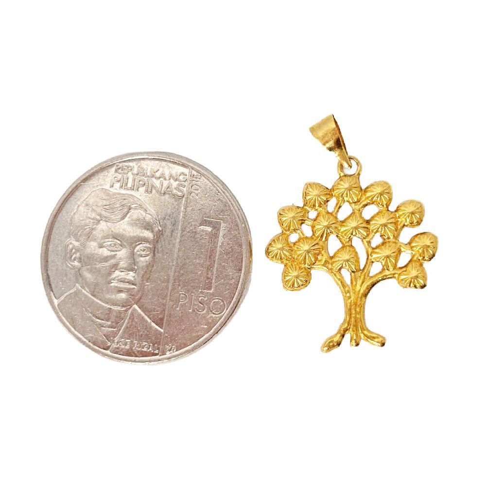 18k Saudi Gold Solid Money Tree Pendant - SKU-G2USAZIB