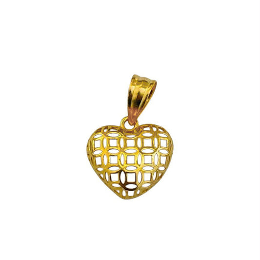 18k Saudi Gold Money Catcher Heart Pendant - SKU-WWF7IJZS