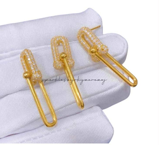 18k Saudi Gold Hardware Earring
