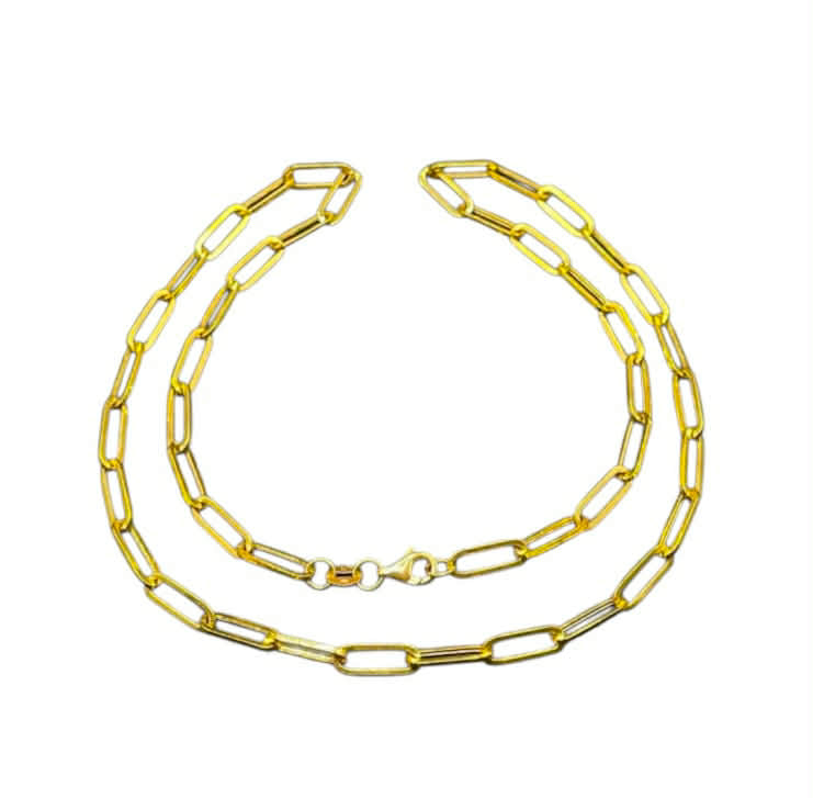 18k Saudi Gold Jumbo Necklace 18" - SKU-9OWUKK5I