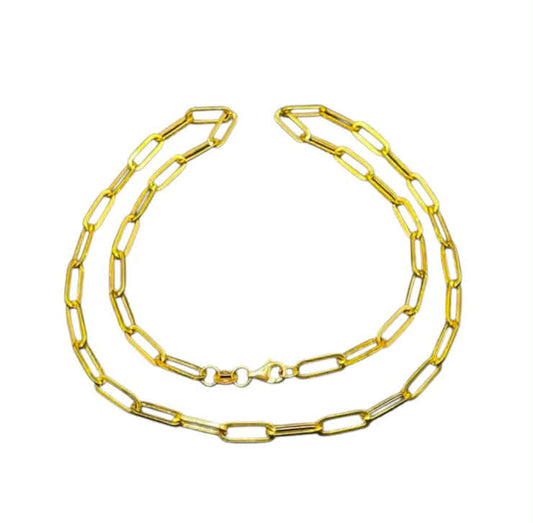 18k Saudi Gold Jumbo Necklace 18" - SKU-9OWUKK5I