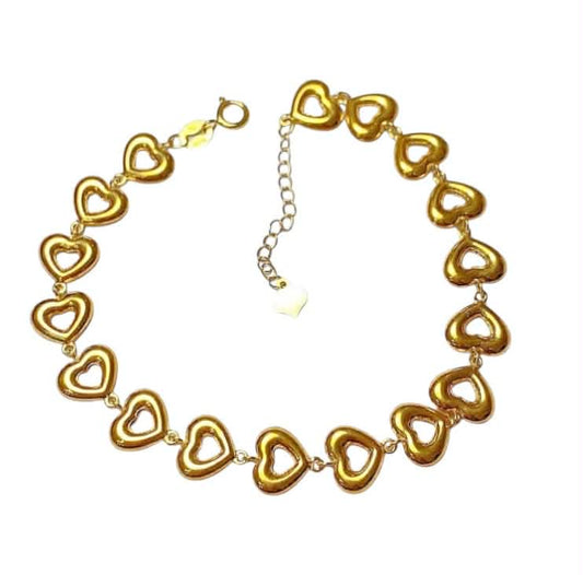 18k Saudi Gold Mini Heart Bracelet