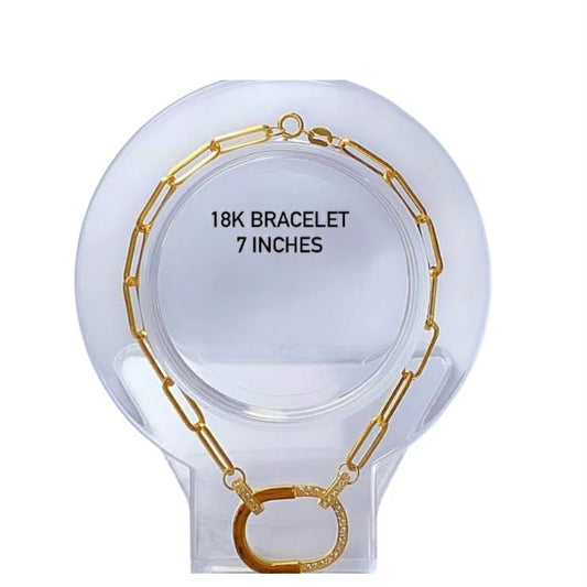 18k Saudi Gold Makapal Paperclip Bracelet  7"