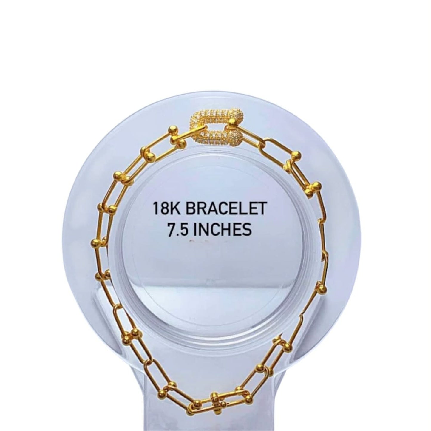 18k Saudi Gold #2 Hardware Bracelet 7.5
