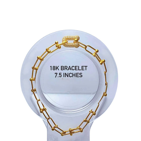 18k Saudi Gold #2 Hardware Bracelet 7.5