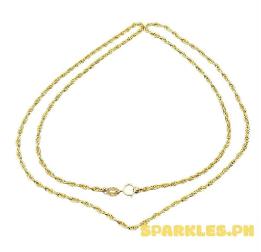 18k Saudi Gold Rope Chain Makapal 20"