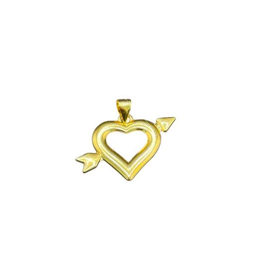 18K Saudi Gold Cupid Heart Pendant