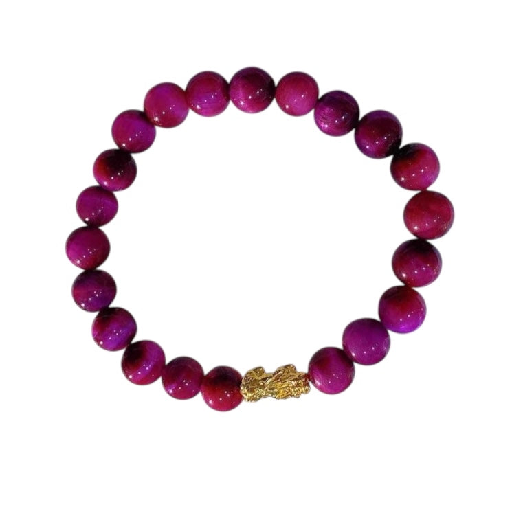 NOT PAWNABLE- 18k Saudi Gold Piyao Magenta Bracelet - SKU-CFOMA04G2
