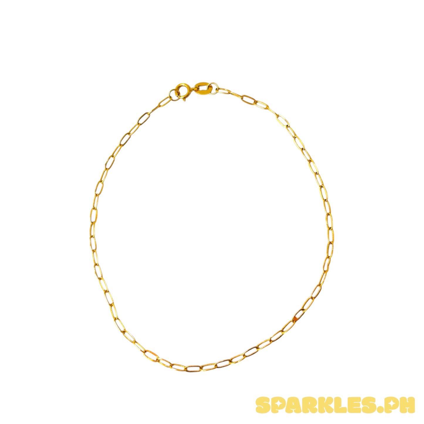 Sk - 18k Saudi Micro V1 Paperclip Bracelet Lightweight 7.5"