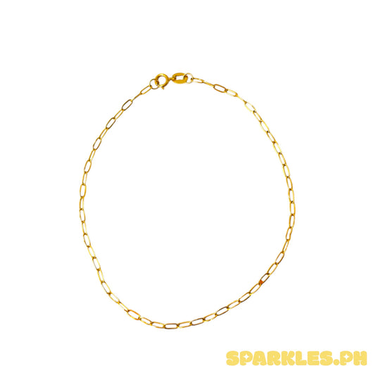 Sk - 18k Saudi Micro V1 Paperclip Bracelet Lightweight 7.5"