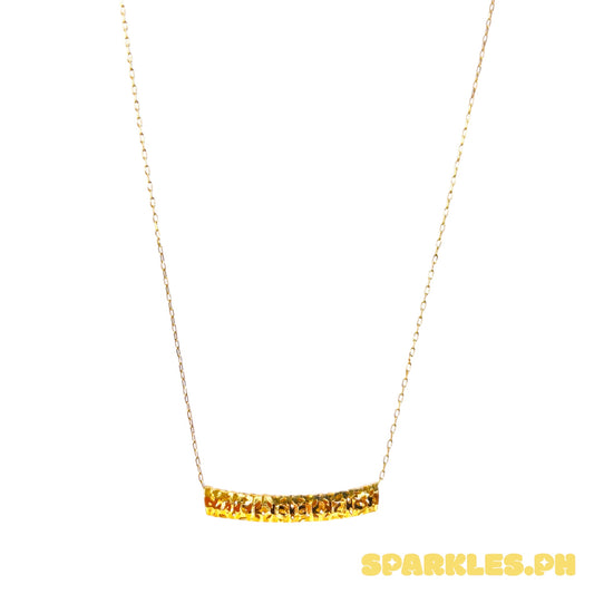 18k Saudi Gold Karkar Chain 18" + 18k Saudi Gold Curved Tube Pendant