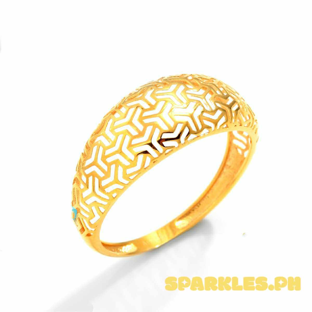 18k Saudi Gold Plata Ring - SKU-68IK5AGW – Sparkles PH