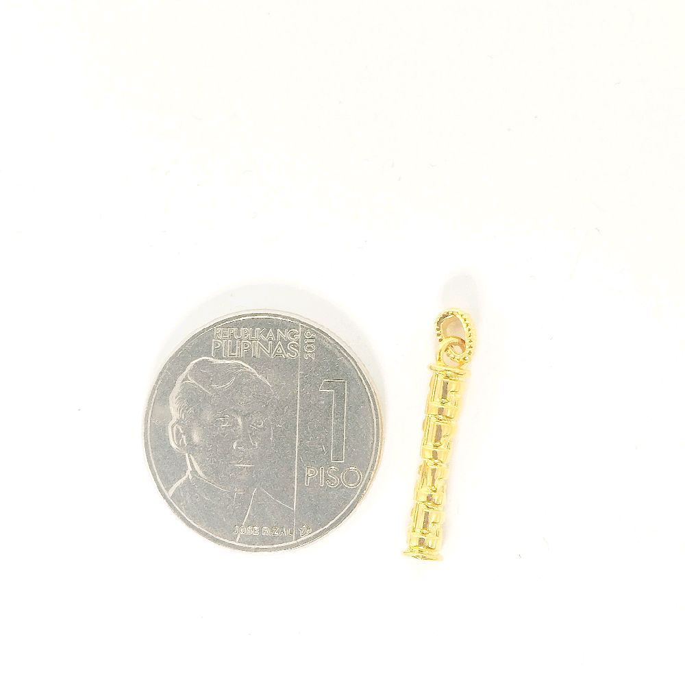 18k Saudi Gold Long Hook Barrel Pendant AMPAW