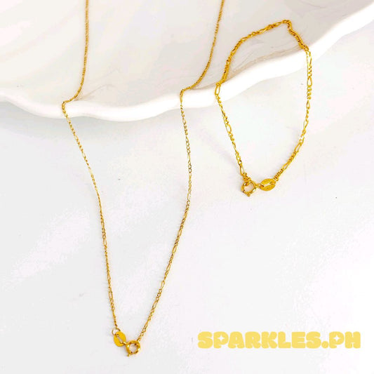 18k Saudi Gold Combo Figaru Chain 20" & Figaru Bracelet V2