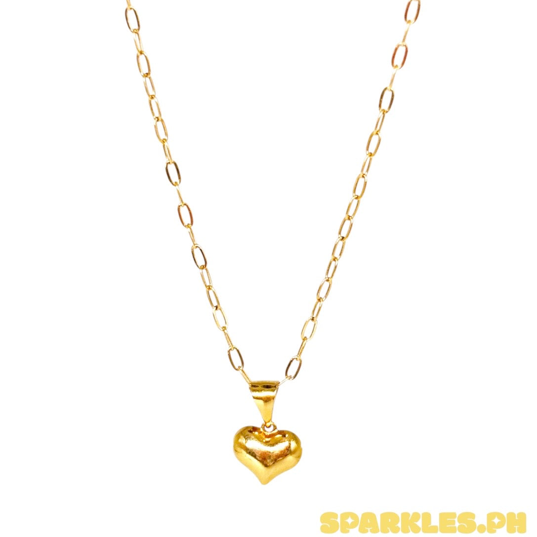 MT - 18k Saudi Gold MAKAPAL Micro Paperclip Chain 18" + 18k Saudi Gold Pointed Ivana Buo Pendant v1
