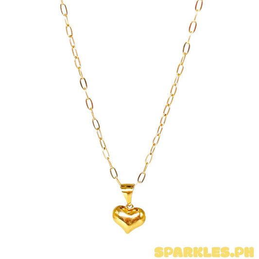 MT - 18k Saudi Gold MAKAPAL Micro Paperclip Chain 18" + 18k Saudi Gold Pointed Ivana Buo Pendant v1