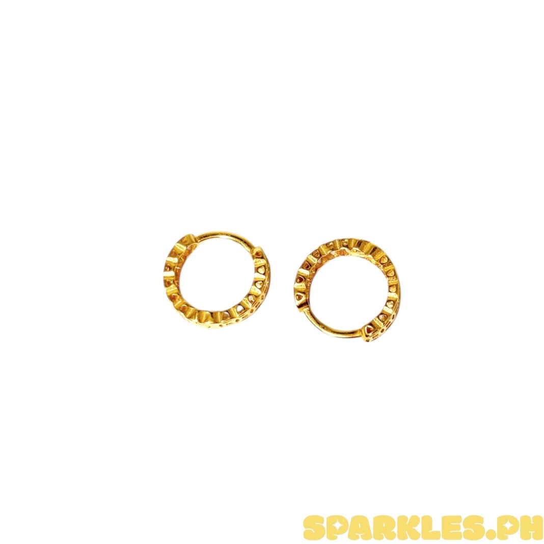 18k Saudi Gold Money Catcher Loop Earring