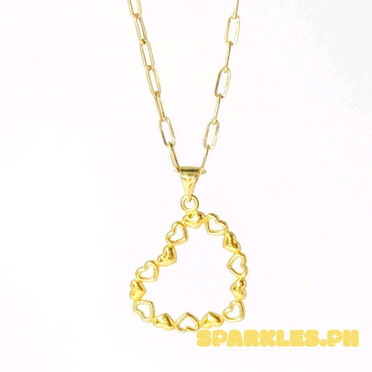 18k Saudi Gold Set HeartString+ Micro Paperclip Makapal 22"