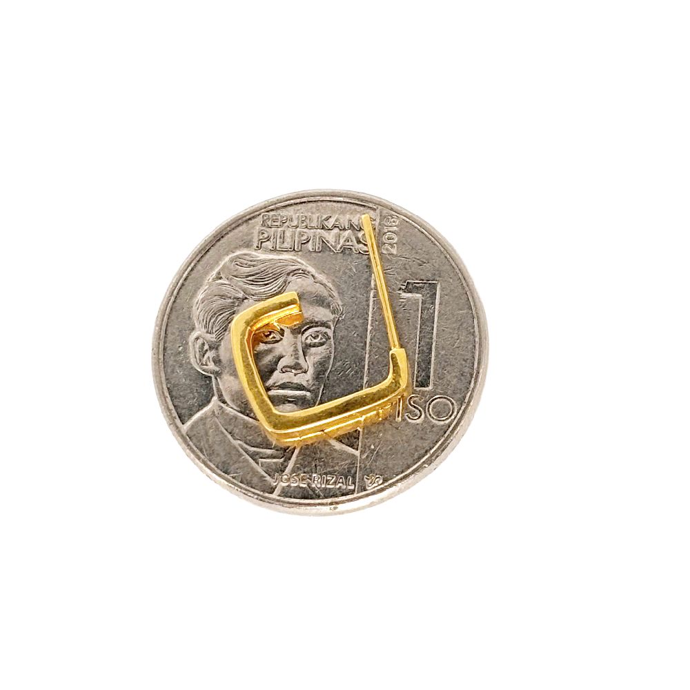 18k Saudi Gold Square Hoop Earring - SKU-CGEU03Y0