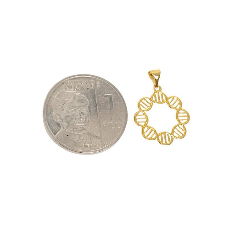 18k Saudi Gold Set DNA Style + Foxtail Chain 18”