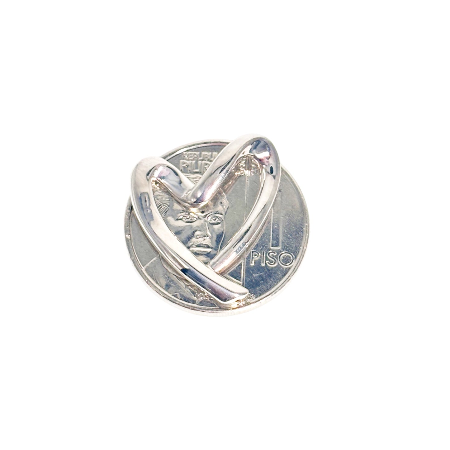 18k Saudi Gold AMPAW/HOLLOW White Gold Line Heart -
SKUAP2326PEN2