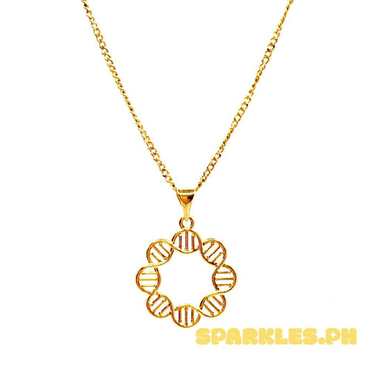 18k Saudi Gold Set DNA Style + Cadena Chain