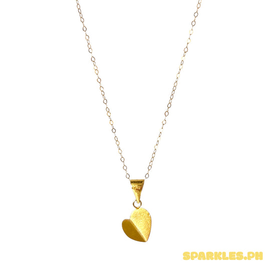 18k Saudi Gold Tauco Chain Level 1 + 18k Saudi Gold Leaf Heart Pendant