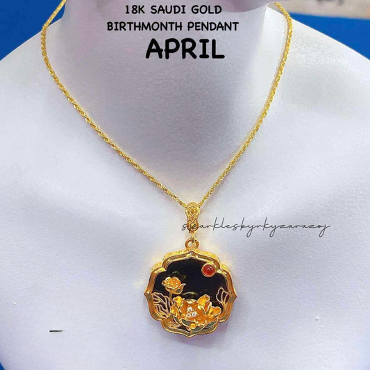 APRIL Birthmonth Pendant 18k Saudi Gold