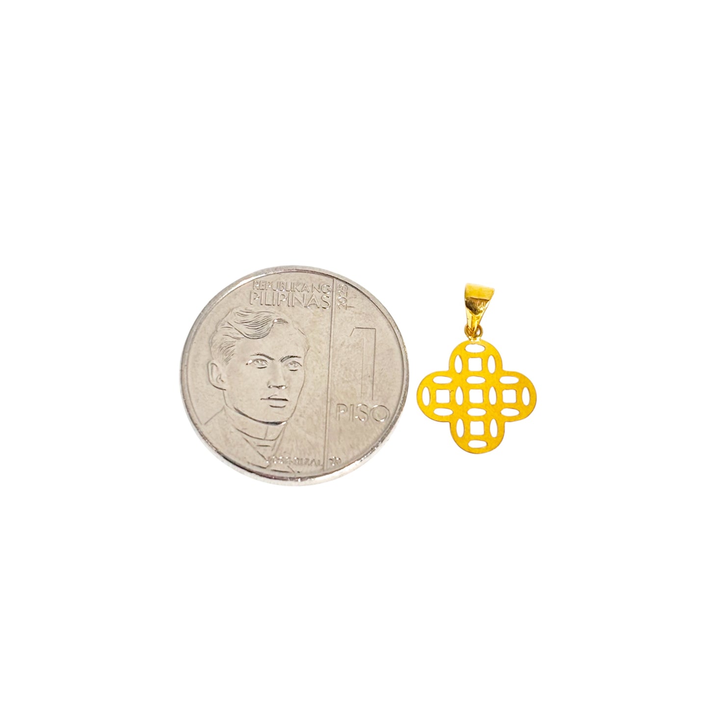 18k Saudi Gold Money Catcher Flower Solid Pendant .23 grams - SKU-WJOFK13R